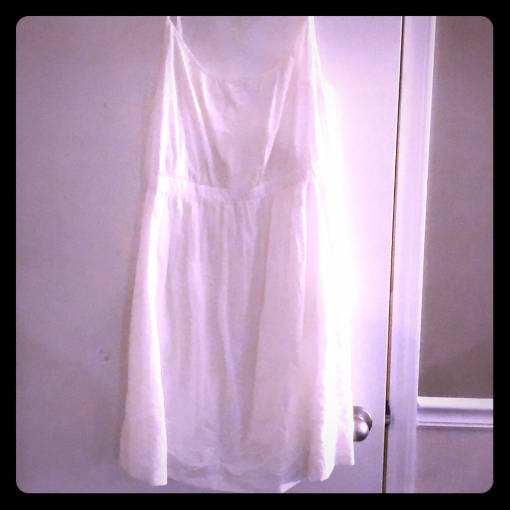 Beautiful white cotton summer dress WITH POCKETS